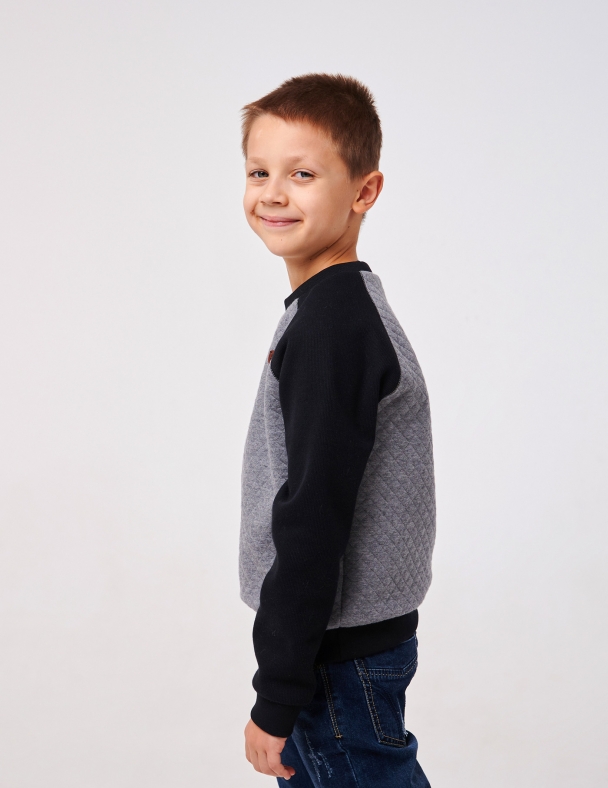 Дитячий пуловер для хлопчика | Бавовна | 104, 110, 116  | Cтильно та тепло для хлопчика SMIL 116600 Сірий меланж - изображение 2