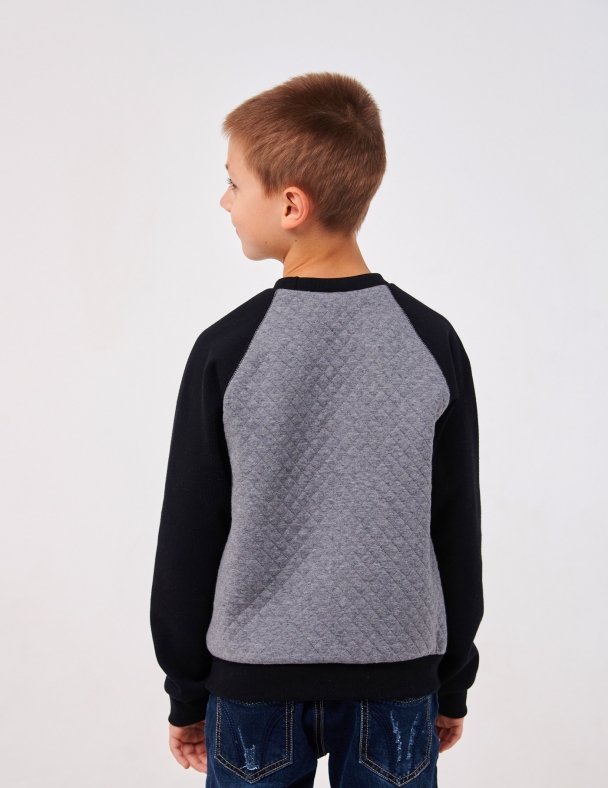 Дитячий пуловер для хлопчика | Бавовна | 104, 110, 116  | Cтильно та тепло для хлопчика SMIL 116600 Сірий меланж - изображение 3