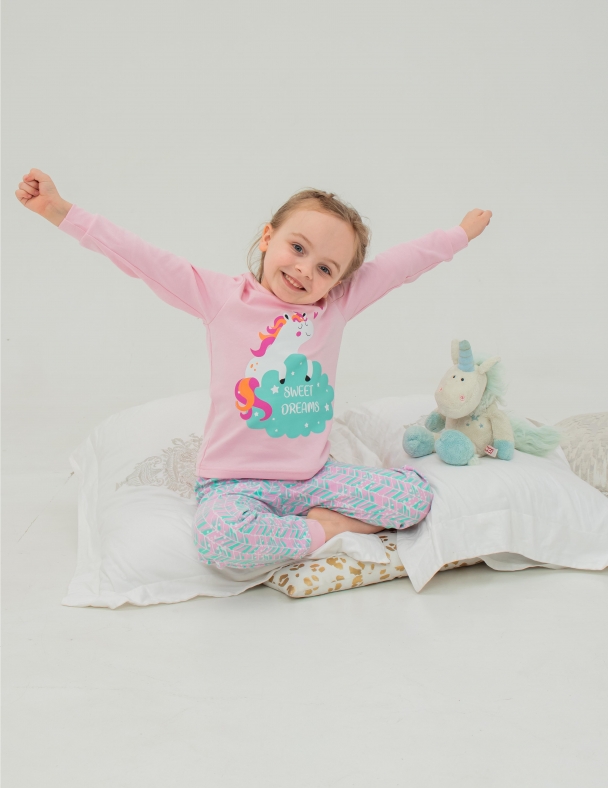 Детская пижама | 100% Хлопок | Демисезон | 92 | Очень приятная к телу для девочки SMIL 104522 Розовый - изображение 3
