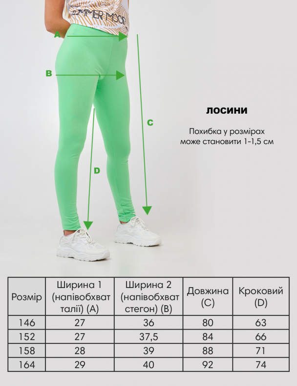 Дитячі лосини |  від 92 до 164  | 95% бавовна, яскравий | Літо | Зручні, спортивні для дівчинки SMIL 115602 М'ятний - изображение 6