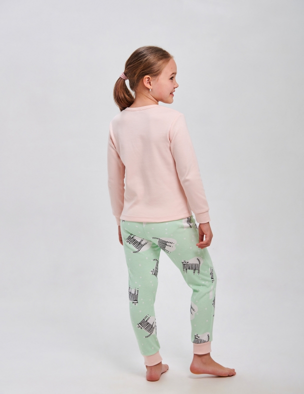 Дитяча піжама для дівчинки | від 92 до 170 | Еластичний та дихаючий інтерлок вищої якості, 100% бавовна | Ідеально на осінь, тепла, приємна на дотик. для дівчинки SMIL 104838 Блідо-рожевий - изображение 5