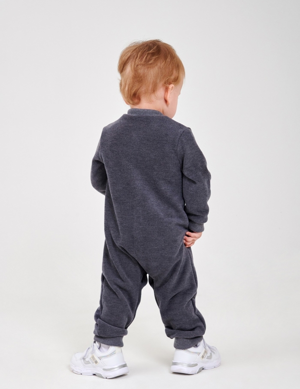 Дитячий комбінезон для хлопчика Розміри від 56 см до 86 см Premium Selanik 90% Сotton Теплий та Зручний унісекс SMIL 122091-1 Графітовий - изображение 2