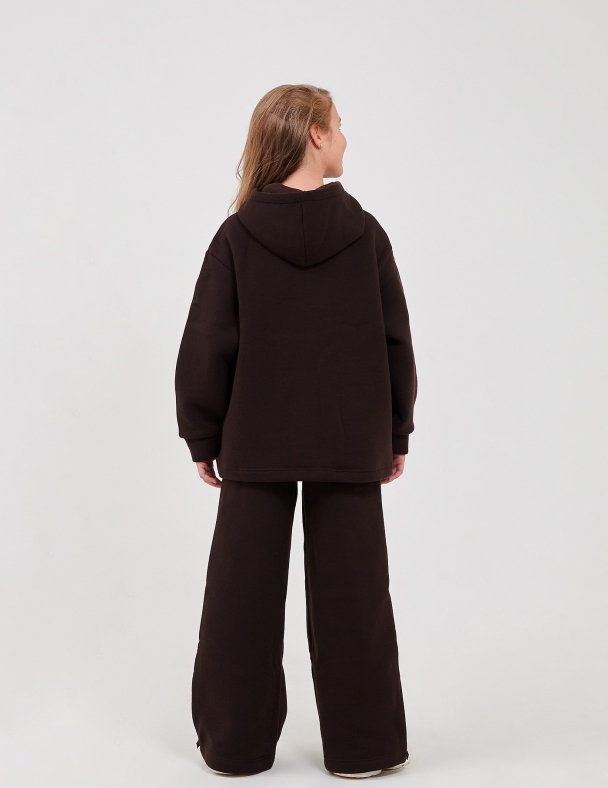 Детский комплект для девочки (свитшот + штаны )для девочки Размеры от 146 см до 170 см Premium футер 3-х нитка с начесом 80% Сotton Идеальный выбор в любое время года для девочки SMIL 117546-1 Коричневый - изображение 3