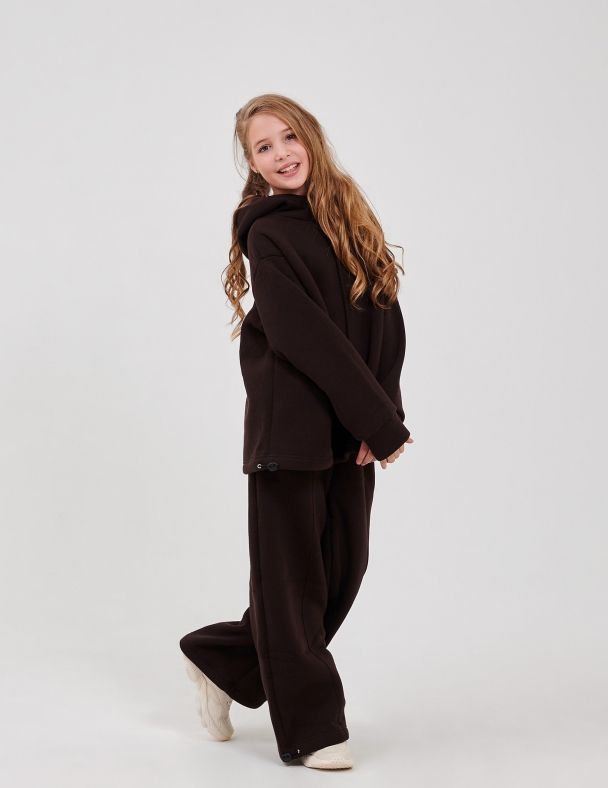 Детский комплект для девочки (свитшот + штаны )для девочки Размеры от 146 см до 170 см Premium футер 3-х нитка с начесом 80% Сotton Идеальный выбор в любое время года для девочки SMIL 117546-1 Коричневый - изображение 2