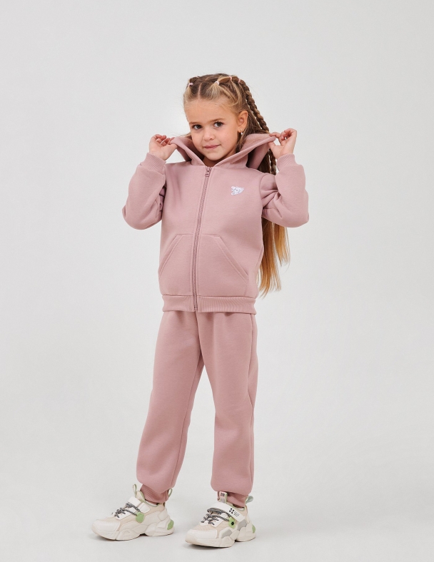 Детский костюм для девочки Утепленный с начесом Размеры от 80 до 116 см Premium Fleece Идеальный на зиму для девочки SMIL 117543-1 Пудра - изображение 2