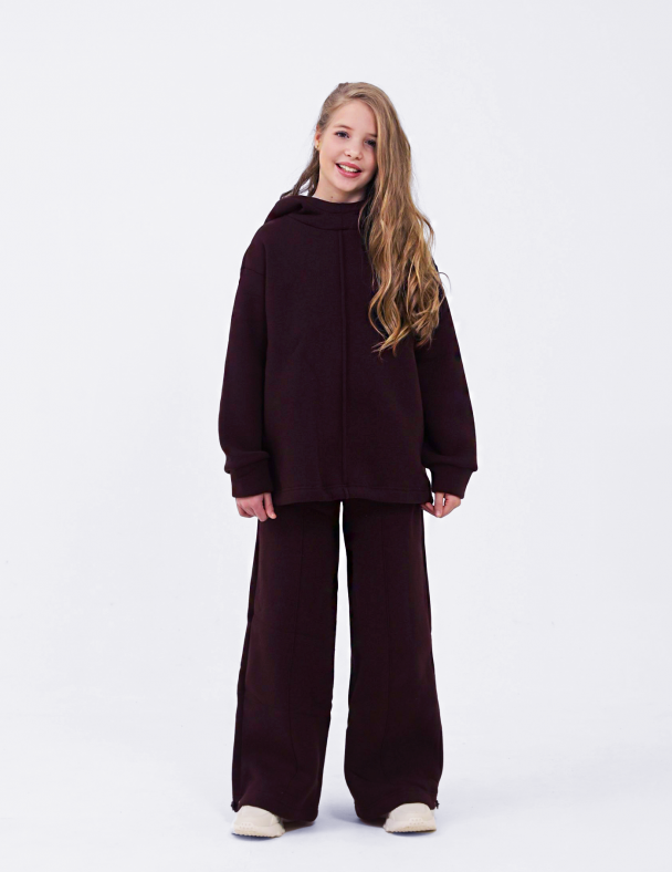 Комплект  для дiвчинки (худi + штани ) для дівчинки SMIL 117546-1-2s Коричневий - изображение 1
