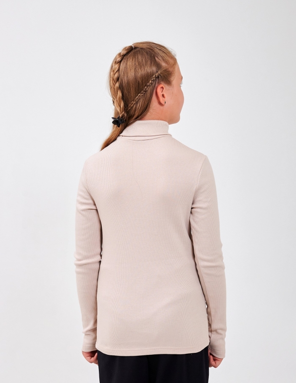 Гольф с отворотом для девочки SMIL 114021-2s Бежевый - изображение 2