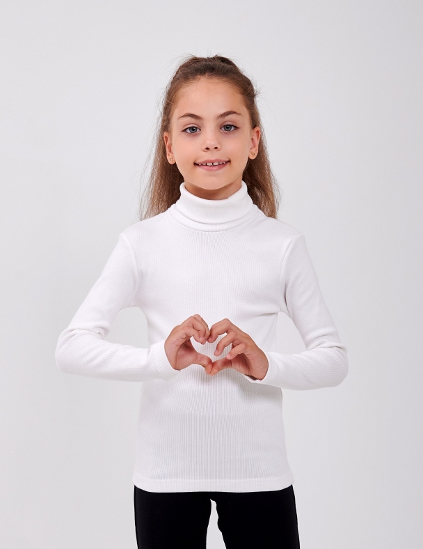 Гольф с отворотом для девочки SMIL 114020-2s Белый - изображение 1