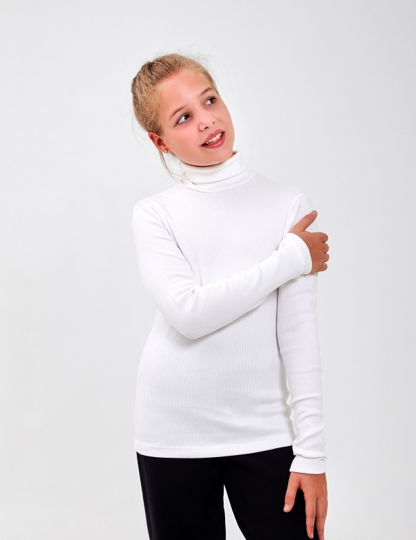 Гольф с отворотом для девочки SMIL 114021-2s Белый - изображение 1