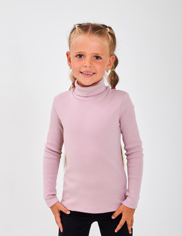 Гольф с отворотом для девочки SMIL 114019-2s Серо-лиловый - изображение 1