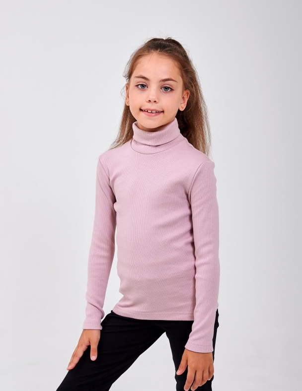 Гольф с отворотом для девочки SMIL 114020-2s Серо-лиловый - изображение 1