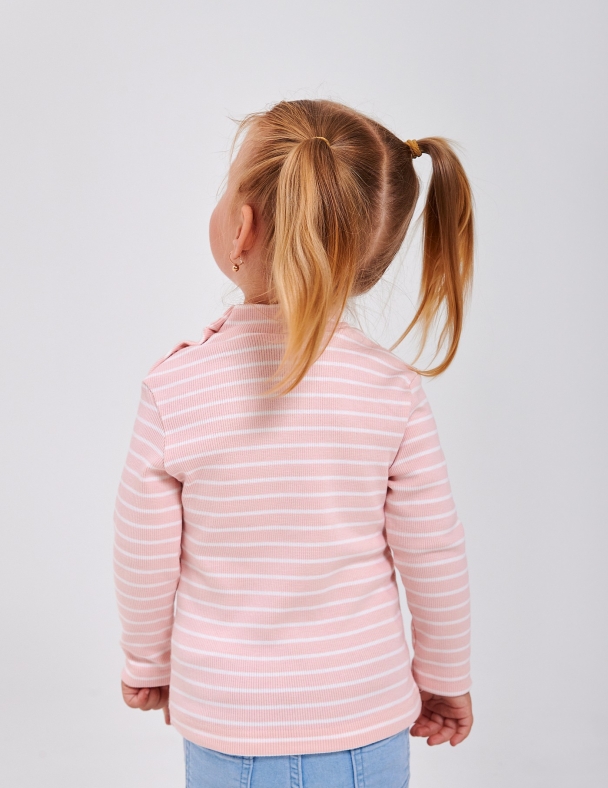 Гольф-стойка для девочки SMIL 114017-2s Полоска розовая - изображение 2