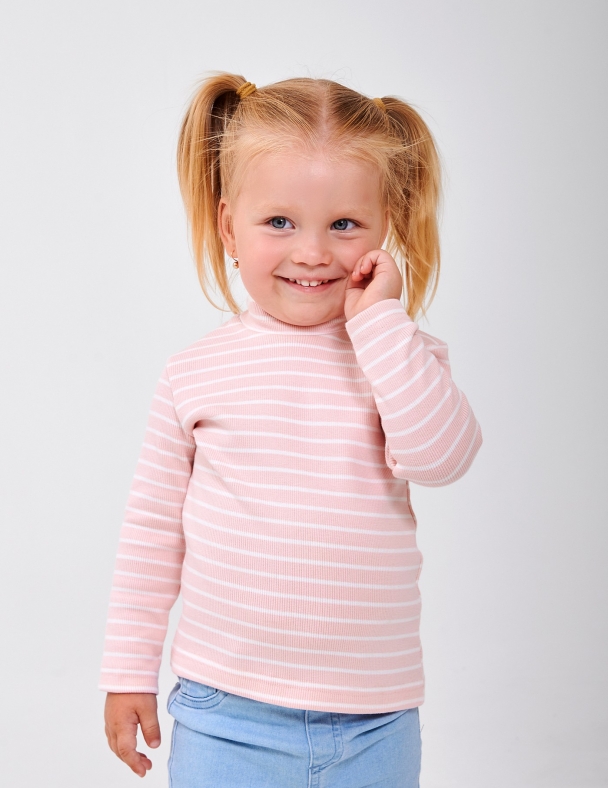 Гольф-стойка для девочки SMIL 114018-2s Полоска розовая - изображение 1