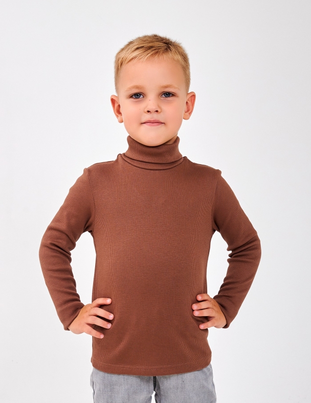 Гольф с отворотом для мальчика SMIL 114027-2s Коричневый - изображение 1