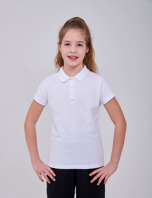 Футболка-поло (короткий рукав) для девочки SMIL 114008-2s Белый - изображение 1