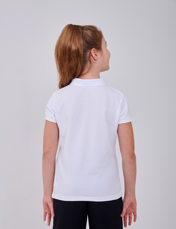 Футболка-поло (короткий рукав) для девочки SMIL 114008-2s Белый - изображение 2
