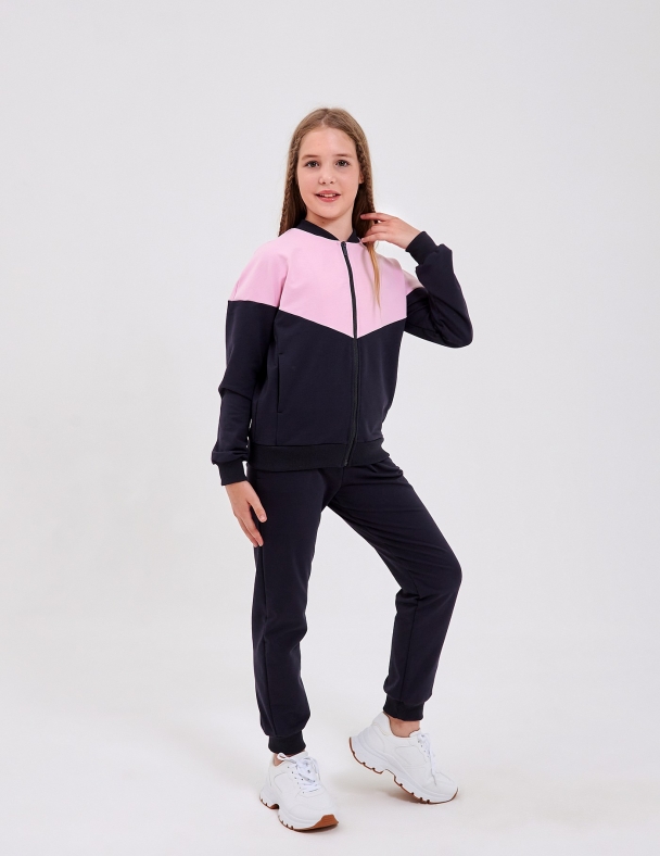 Спортивний костюм (куртка+брюки) для дівчинки SMIL 117482-1-2s Темно-сірий - изображение 1