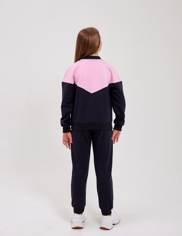 Спортивний костюм (куртка+брюки) для дівчинки SMIL 117482-1-2s Темно-сірий - изображение 3