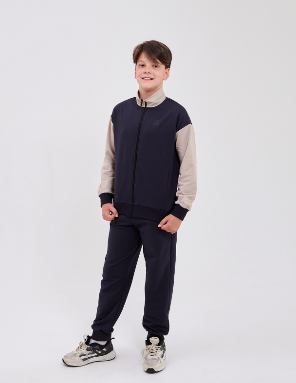 Спортивный костюм (куртка+брюки) для мальчика SMIL 117484-1-2s Темно-серый - изображение 2