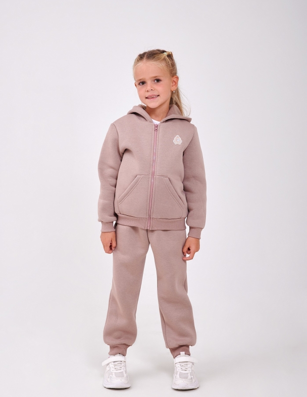 Детский костюм для девочки Утепленный с начесом Размеры от 110 до 116 см Premium Fleece Идеальный на зиму для девочки SMIL 117543-1 Капучино - изображение 1