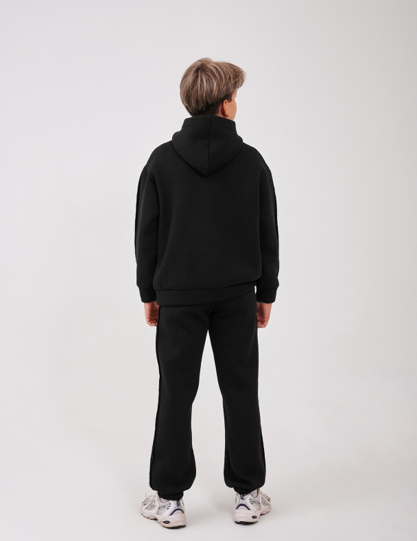 Детский костюм для мальчика Утепленный с начесом Размеры от 122  до 140 см Premium Fleece Идеальный на зиму для мальчика SMIL 117537-1 Черный - изображение 2