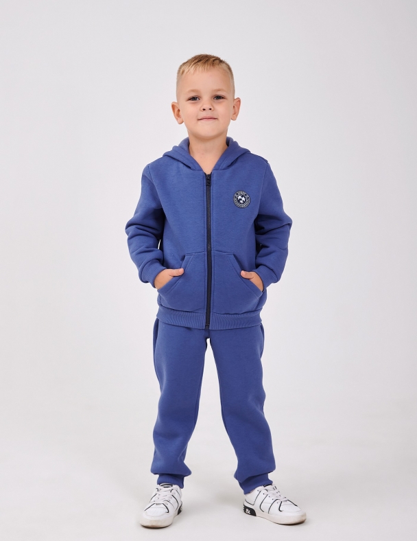 Детский костюм для мальчика Утепленный с начесом Размеры от 110 до 116 см Premium Fleece Идеальный на зиму для мальчика SMIL 117545-1 Джинс - изображение 1