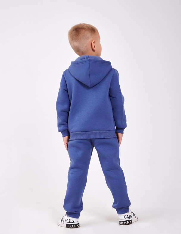 Детский костюм для мальчика Утепленный с начесом Размеры от 110 до 116 см Premium Fleece Идеальный на зиму для мальчика SMIL 117545-1 Джинс - изображение 2