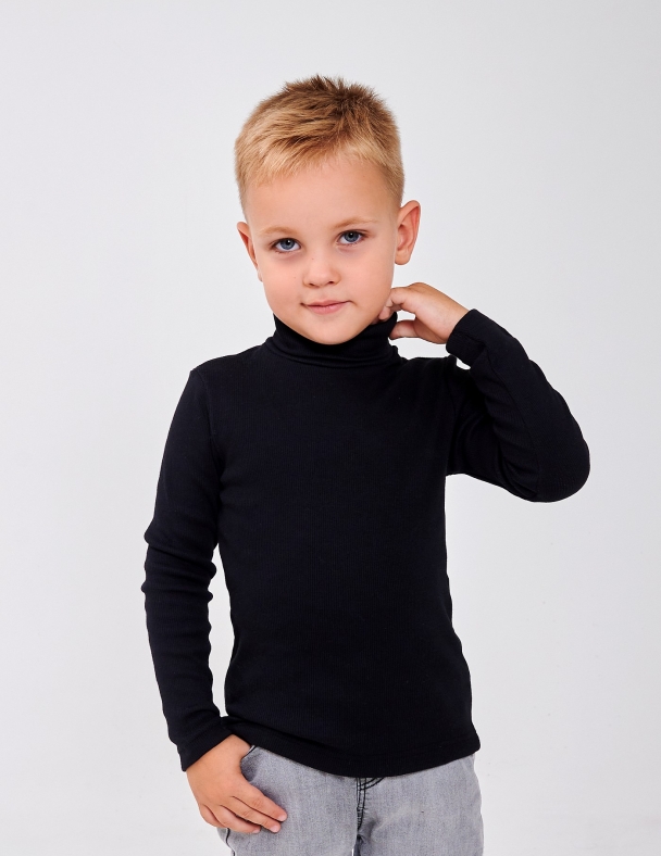 Гольф с отворотом для мальчика SMIL 114027-2s Черный - изображение 1