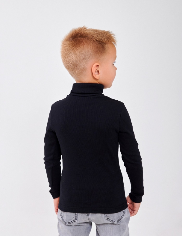 Гольф с отворотом для мальчика SMIL 114027-2s Черный - изображение 2