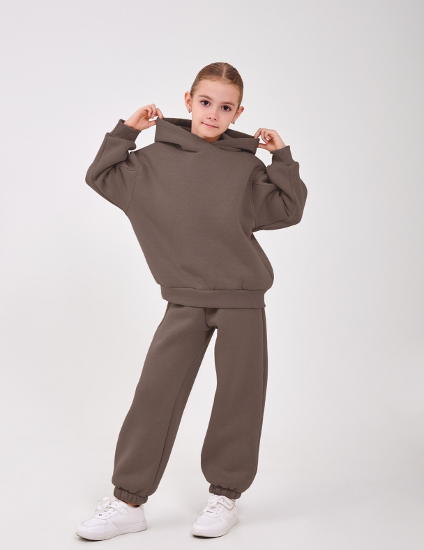 Комплект для дiвчинки (свiтшот + штани ) для дівчинки SMIL 117535-1-2s Світла кава - изображение 1