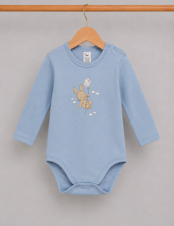 Детское боди для новорожденного малыша 100% cotton Унісекс Eco Iнтерлок Удобно На Каждый День унисекс SMIL 102787-1 Голубой - изображение 1