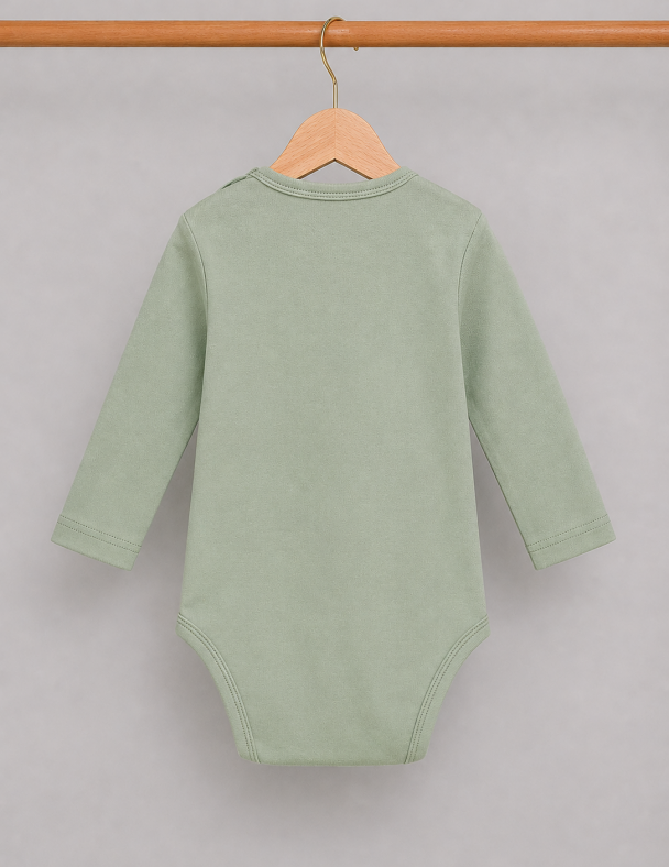 Детское боди для новорожденного малыша 100% cotton Унісекс Eco Iнтерлок Удобно На Каждый День унисекс SMIL 102787-1 Светлая оливка - изображение 2