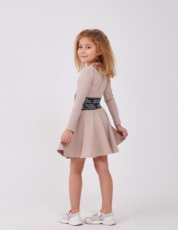 Комплект (топ довгий рукав+спідниця) для дівчинки SMIL 113319-1 Бежевий - изображение 2