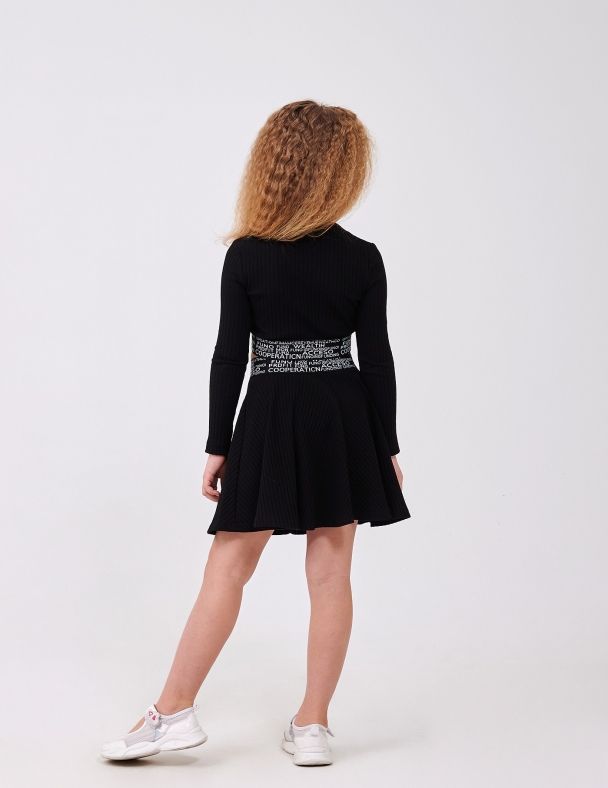 Комплект (топ довгий рукав+спідниця) для дівчинки SMIL 113319-1 Чорний - изображение 2