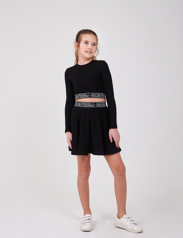 Комплект (топ довгий рукав+спідниця) для дівчинки SMIL 113319-1 Чорний - изображение 4