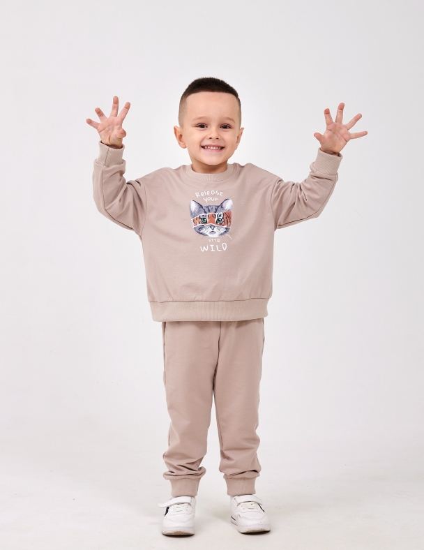 Комплект для хлопчика (худi +штани) для хлопчика SMIL 117527-1 Бежевий 2 - изображение 1