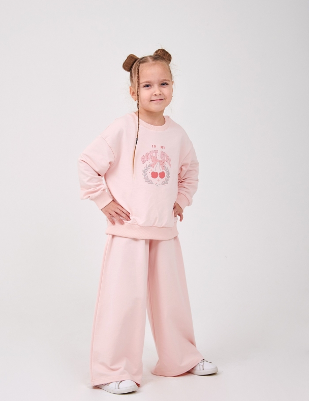 Костюм (свiтшот+штани) для дівчинки SMIL 117506-1 Нiжно-рожевий - изображение 1