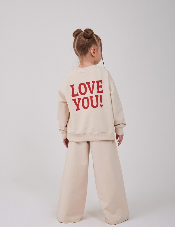 Костюм (свiтшот+штани) для дівчинки SMIL 117506-1 Світло-бежевий - изображение 2