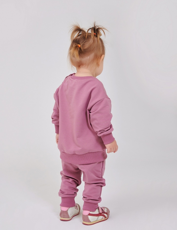 Костюм (свитшот+штаны) для девочки SMIL 117508-1 Пыльная роза - изображение 2