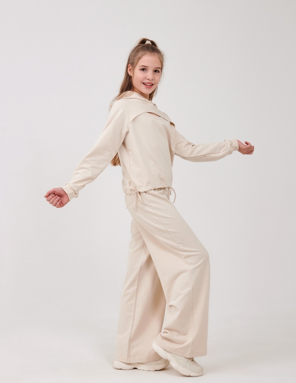 Костюм (свiтшот+штани) для дівчинки SMIL 117516-1 Світло-бежевий - изображение 3