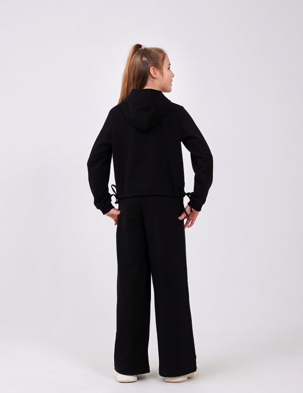 Костюм (свитшот+штаны) для девочки SMIL 117516-1 Черный - изображение 3