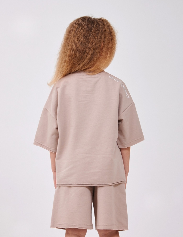 Костюм (футболка+шорты) для девочки SMIL 117514-1 Капучино - изображение 2