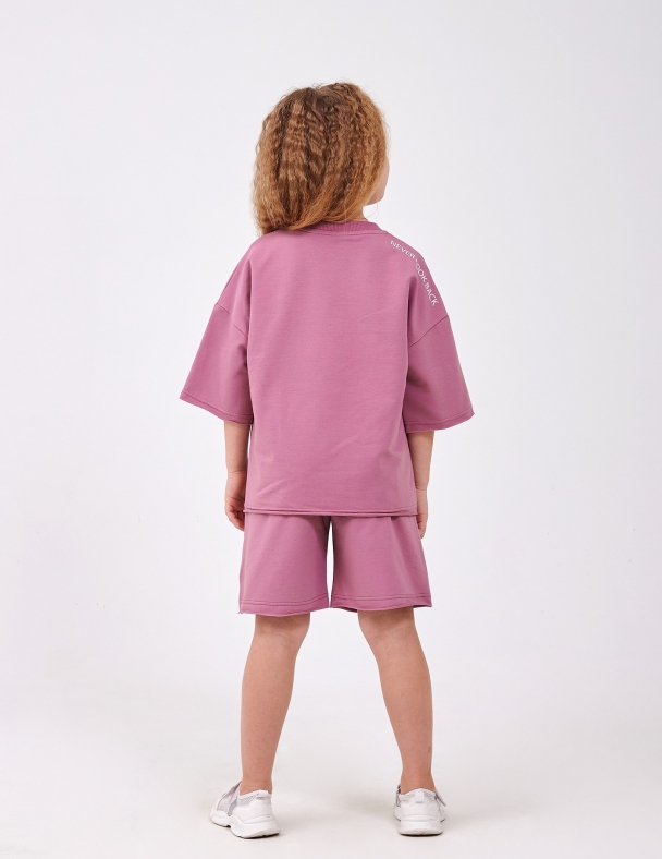 Костюм (футболка+шорты) для девочки SMIL 117514-1 Пыльная роза - изображение 2