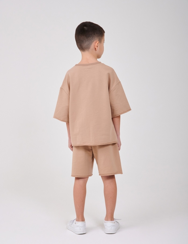 Костюм (футболка+шорти) для хлопчика SMIL 117524-1 Бежевий - изображение 2