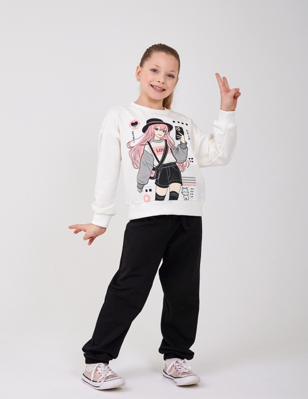 Свiтшот для дівчинки SMIL 116712-1 Молочний - изображение 1