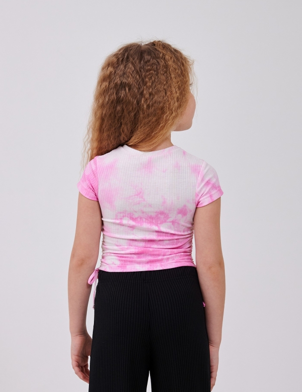 Детский топ для девочки от 7 до 10 лет 95% cotton Eco Полотно Rib Knit Fabric Мягкий и Тянется для девочки SMIL 110904-1 Розовый - изображение 3