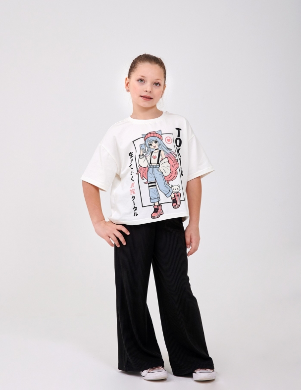 Футболка для дівчинки SMIL 110865-1 Молочний - изображение 2