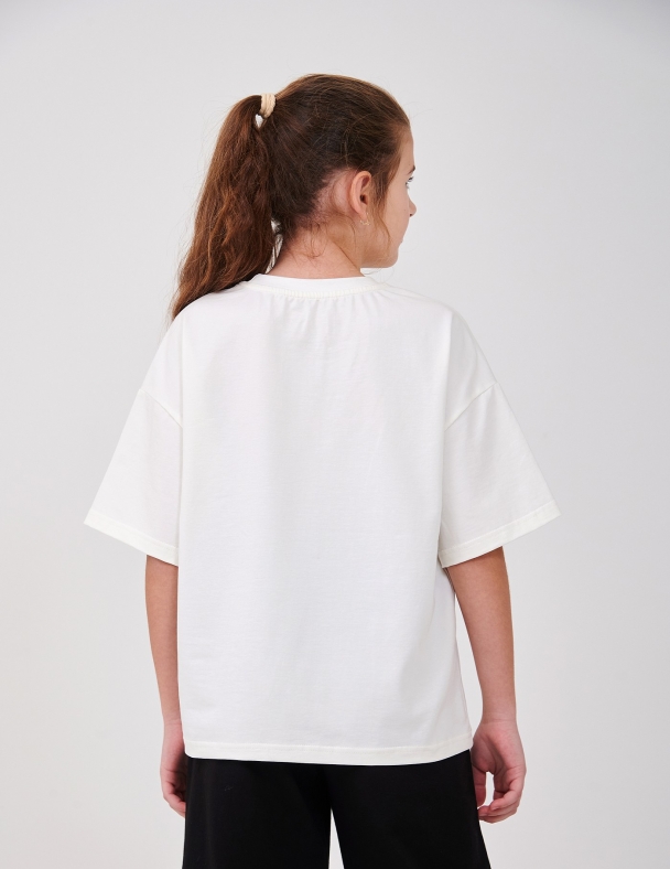 Футболка для дівчинки SMIL 110865-1 Молочний - изображение 4