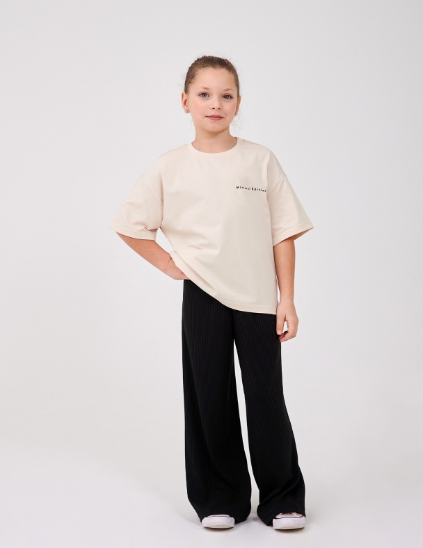 Футболка для дівчинки SMIL 110865-1 Світло-бежевий - изображение 1