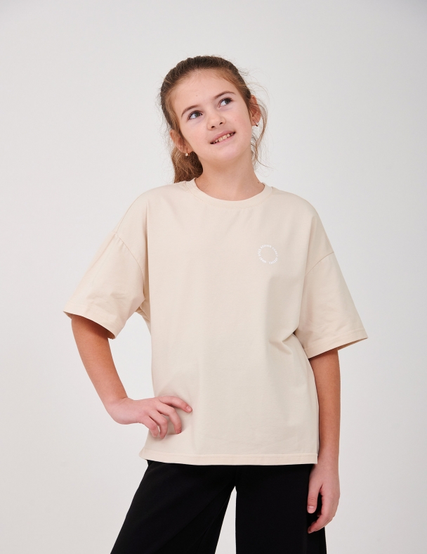 Футболка для дівчинки SMIL 110868-1 Світло-бежевий - изображение 1